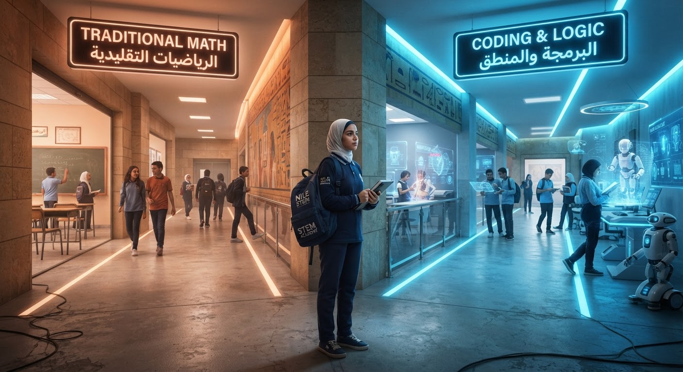 طالب يختار بين طريق الرياضيات التقليدي وطريق البرمجة المشرق